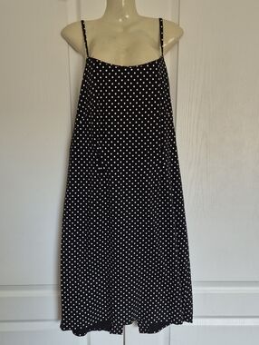 Custom- Made Black Polka Dot Spaghetti Strap Dress